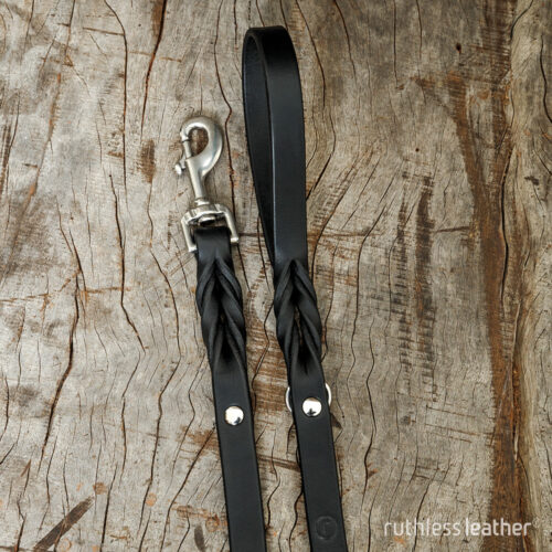 ruthless leather standard leash (t)